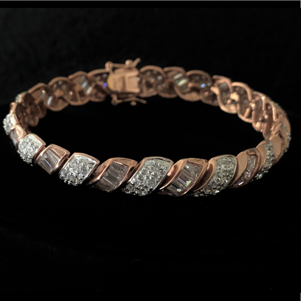 Rose Goldtone 925 & Cubic Zirconium Bracelet